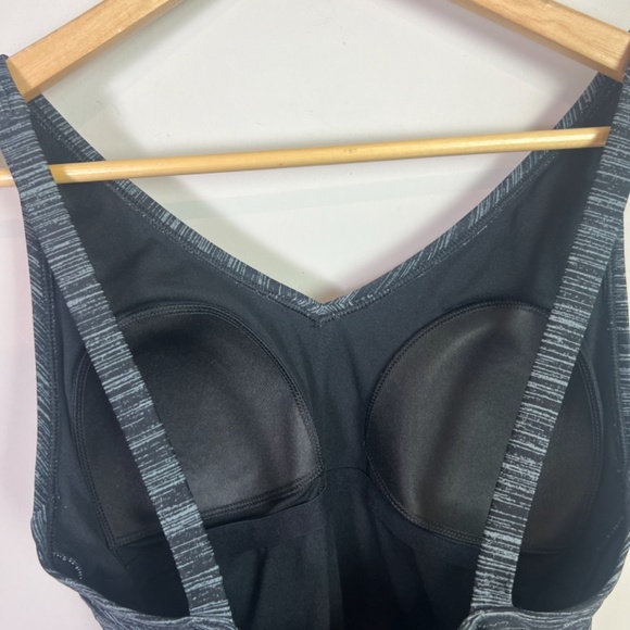 Speedo Women’s Black Gray Heather V Neck One Piece Swimsuit Size 14 - Picture 6 of 9